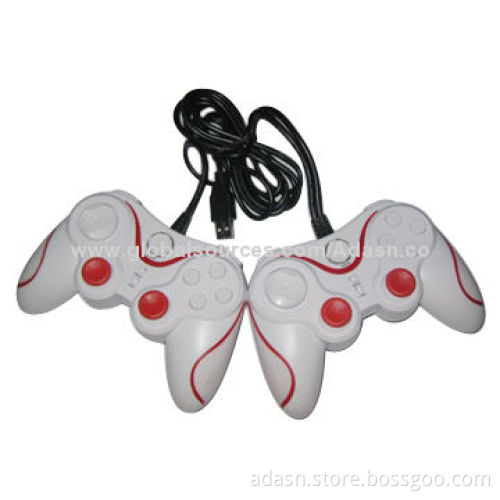 Wired USB PC Twin Double Shock Game Joypad, New Design w/LED Light, In Various Colors, Cheap Price